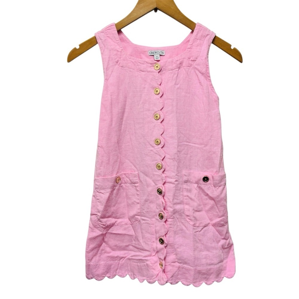 Crewcuts Pink Claudia Linen Blend Girls Dress